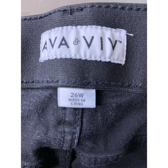 Ava & Viv for Target Black Jeans Size 26W Skinny Crop GUC 6378 Stretch Womens - Picture 8 of 12